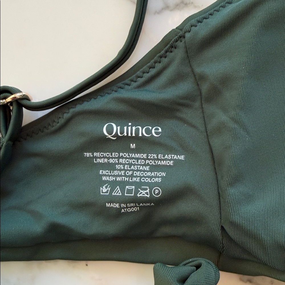 NWT Quince Women's Italian Scoop Neck Bikini Top Palm Green Size M and L ๐ด - Picture 8 of 13